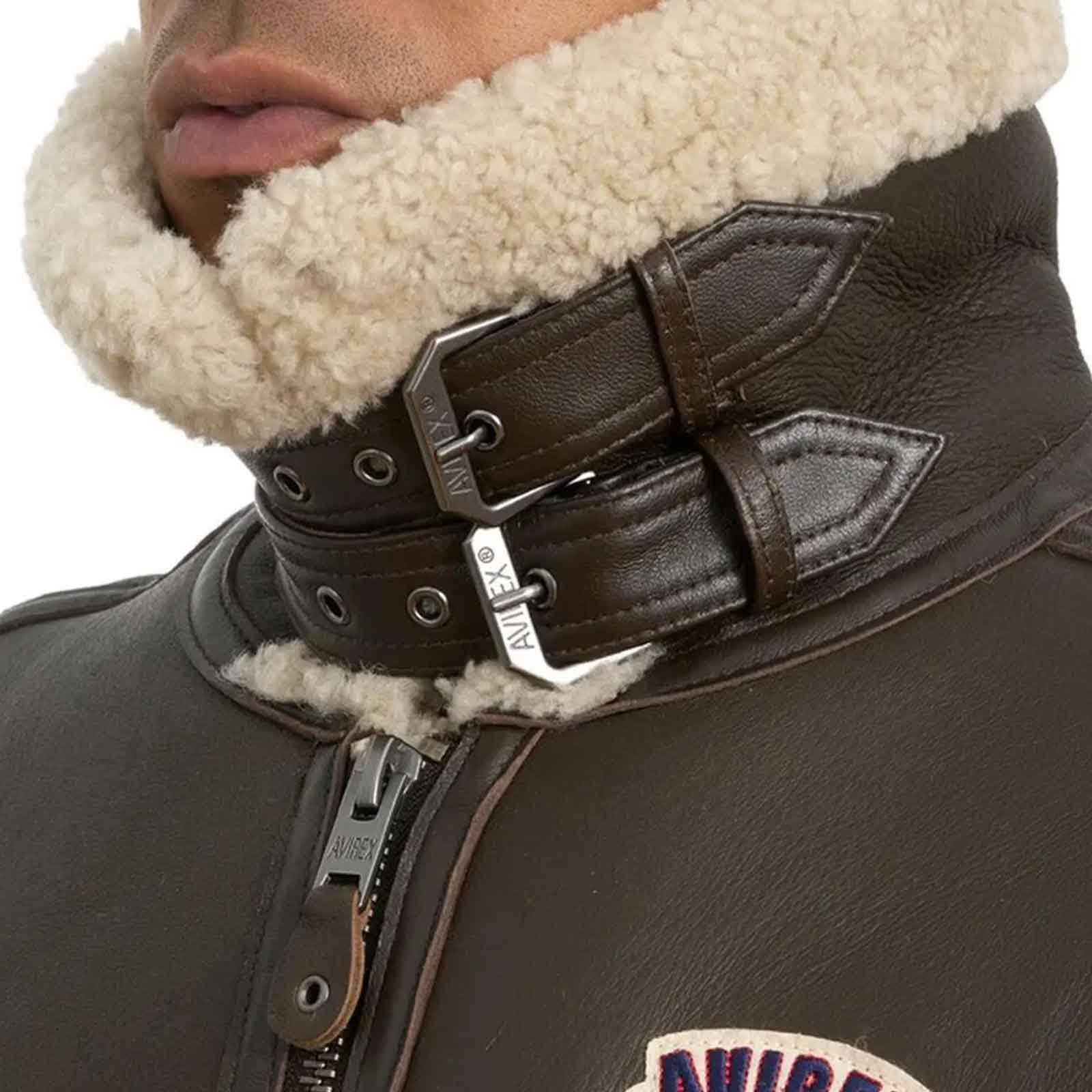 Handmade Men’s B3 Bomber Jacket – Genuine Sheepskin Leather, Faux Fur Lining, USA Embroidery Aviator Style