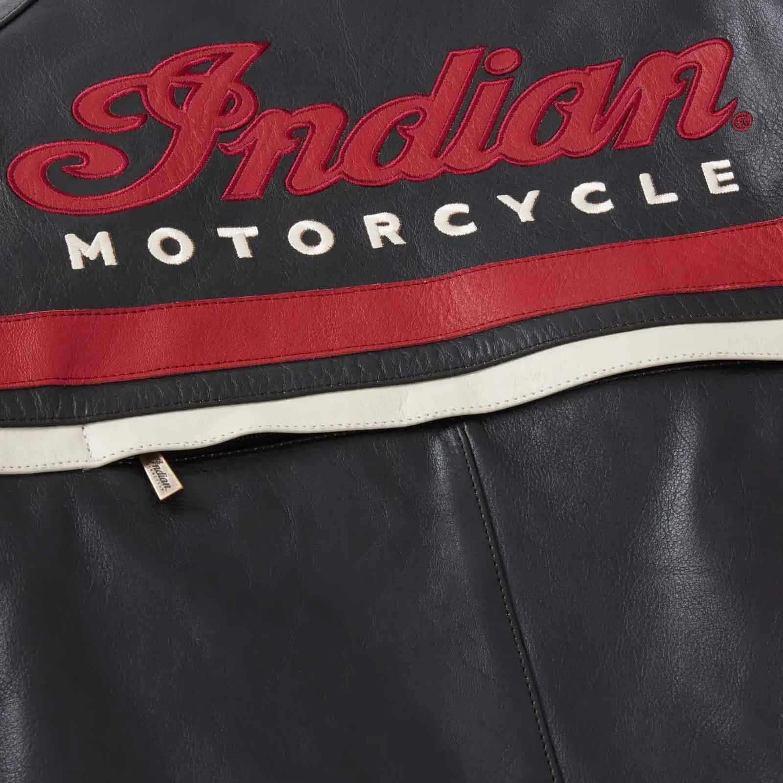 Men’s Indian Motorcycle Leather Jacket Black & Red – Genuine Cowhide Racing Biker Jacket | Gift for HimClassic Streetwear |